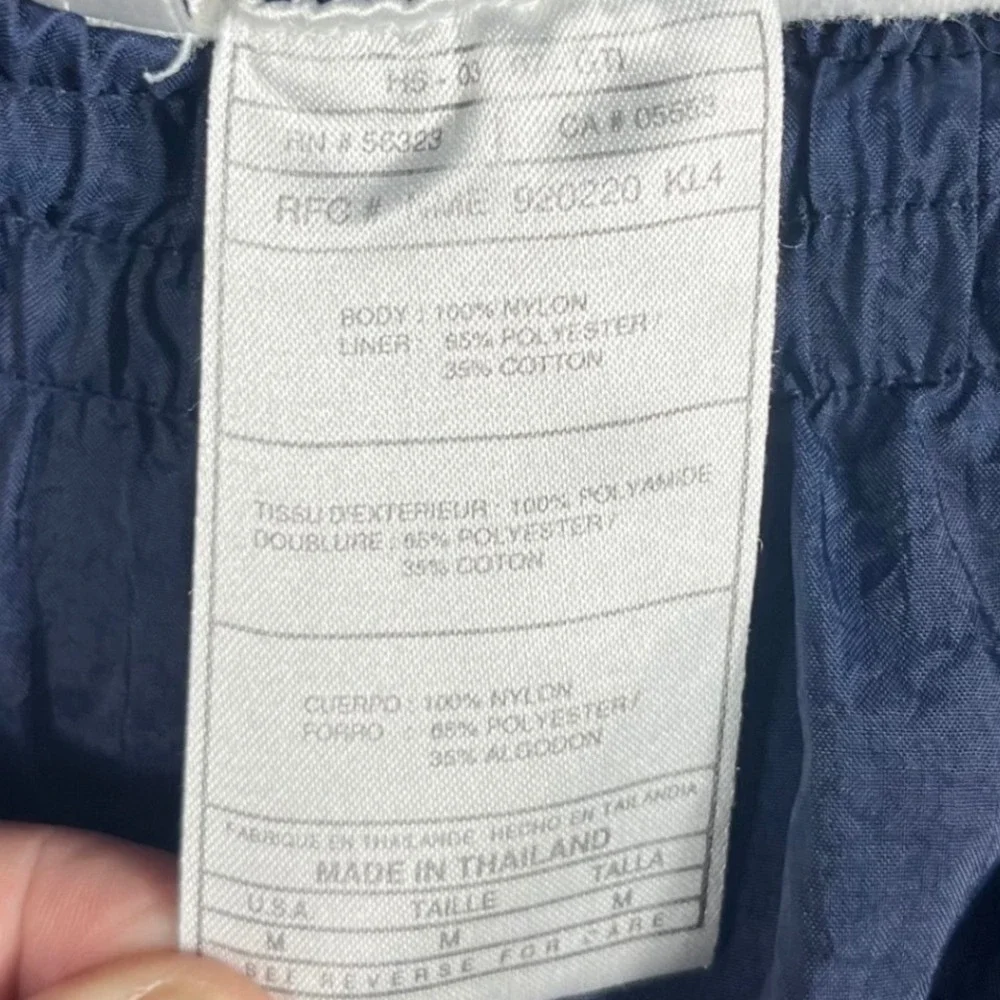 Nike Track Pants Mens M Navy Blue Vintage 90s Nylon Windbreaker Ankle Zip